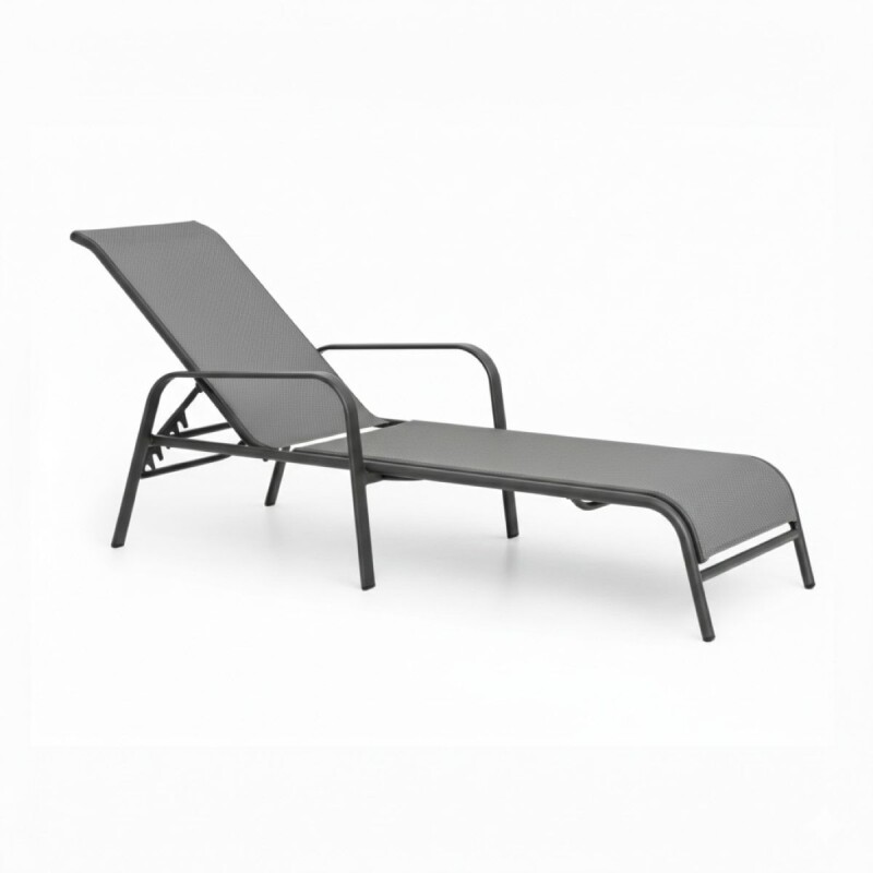 REPOSERA GRIS PLEGABLE P/JARDIN 190X64X95CM Unica