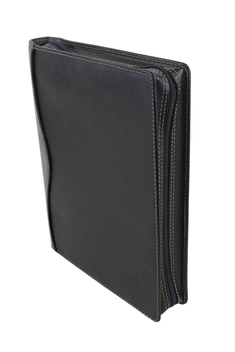 Dosier de Cuero Genuino, Indispensable para Profesionales Modernos. Negro