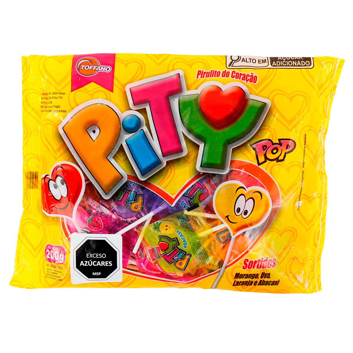 CHUPETIN PLANO CORAZON PITY 200G/50U FRUTAL 