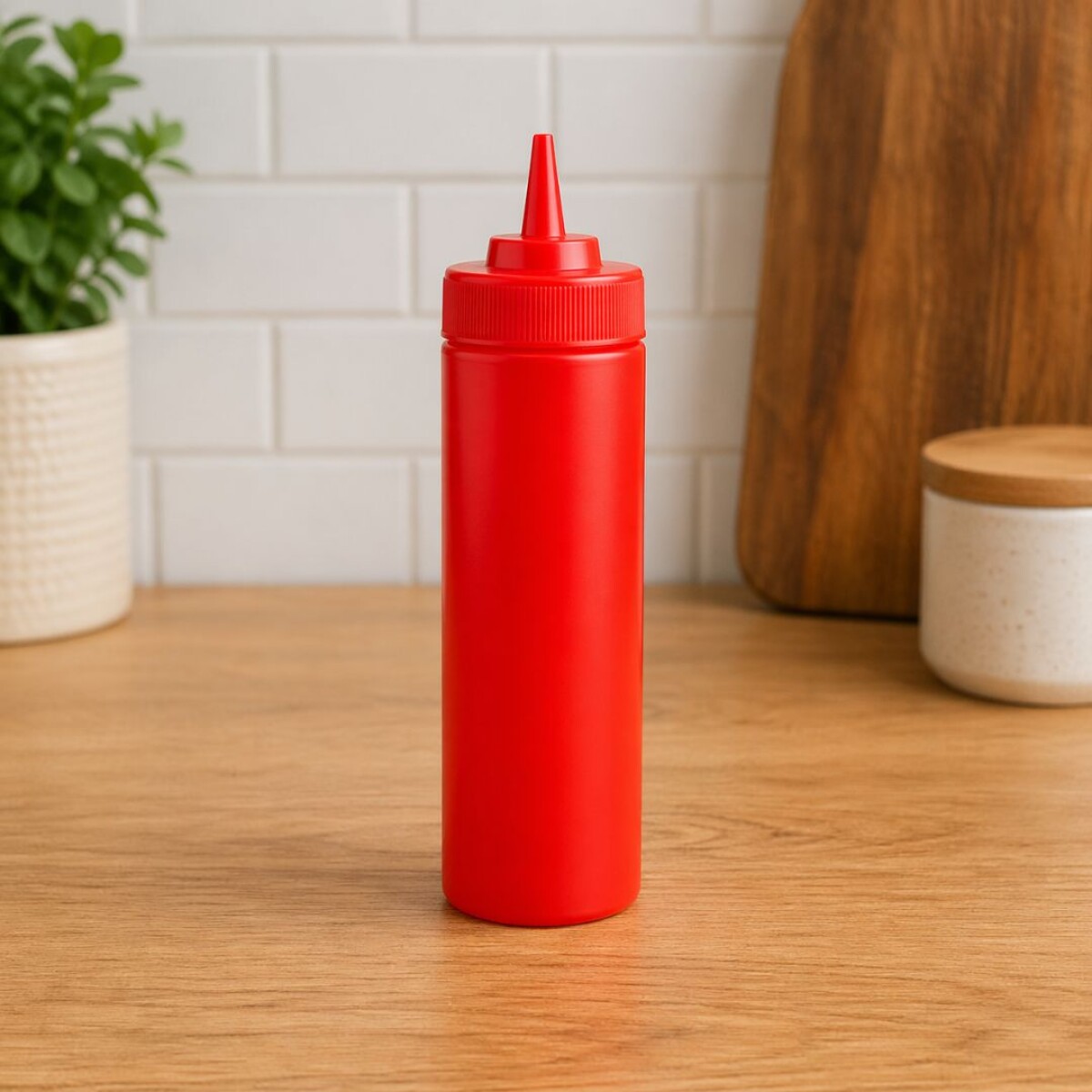POTE DISPENSADOR DE SALSAS 500ML ROJO 