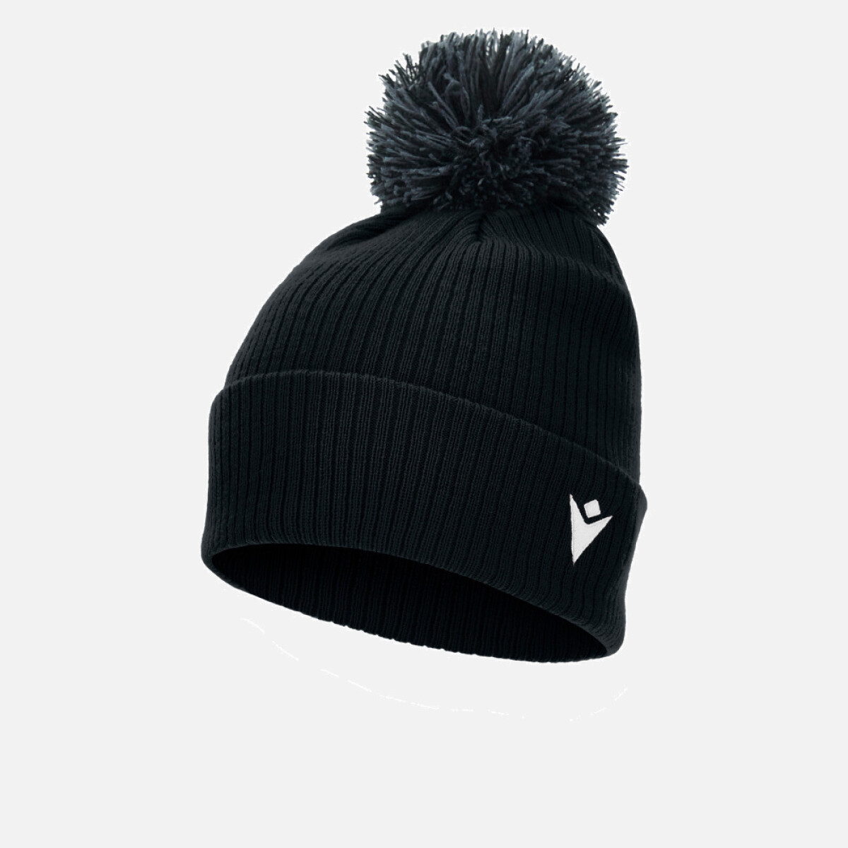 GORRO MACRON DE INVIERNO CON POMPON . MODELO SNOW NEGRO