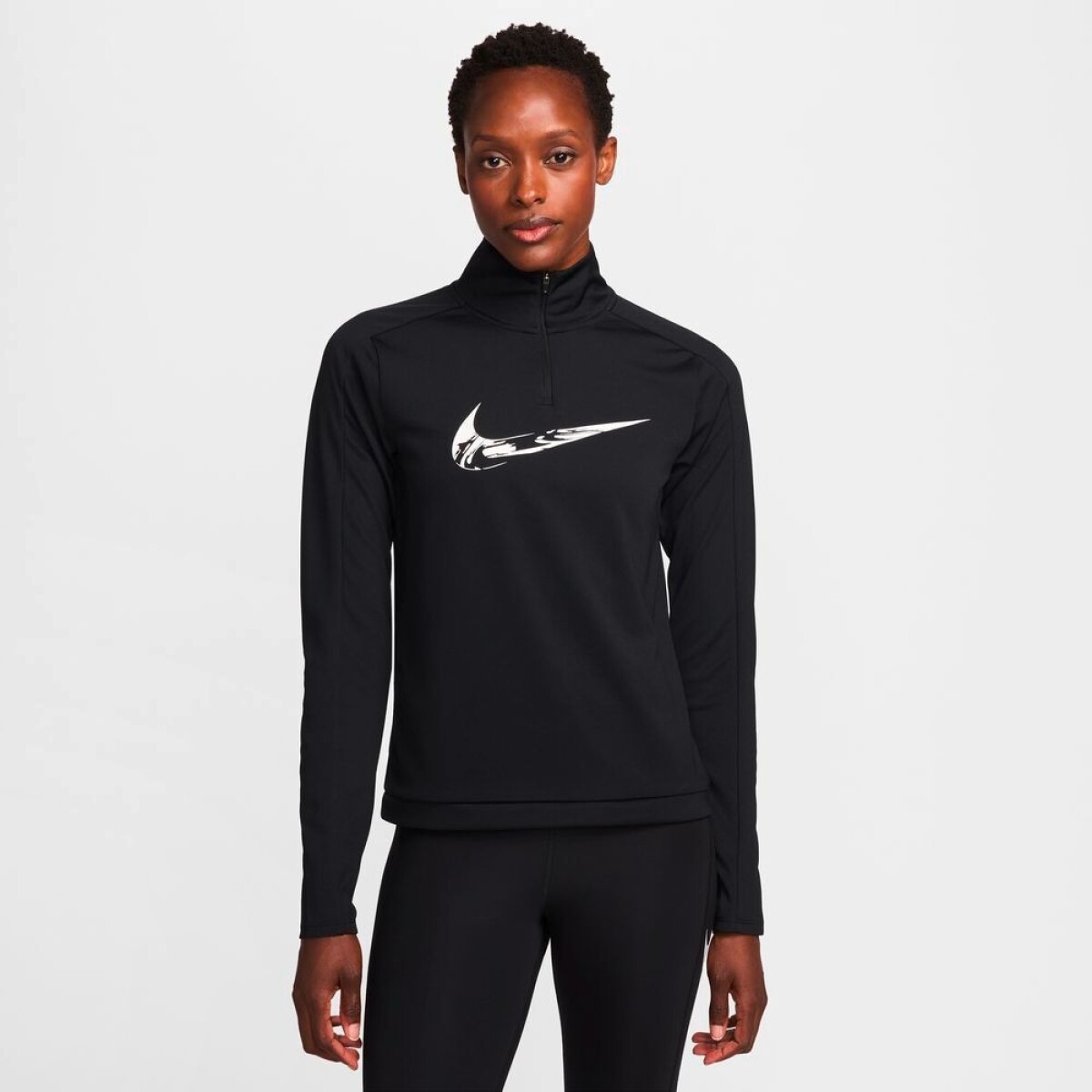 Camiseta Nike Swoosh Hbr de Mujer - Negro 