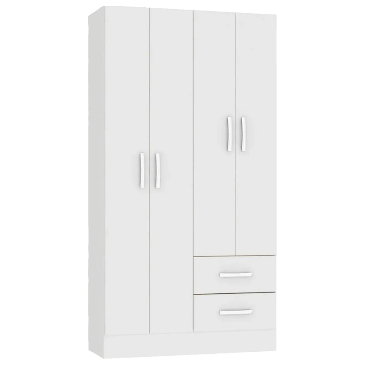 Ropero Armario 4 puertas 2 cajones con estantes y perchero 170 x 90 x 36 cm - Blanco 