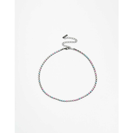 Collares Cortos Strass Combinacion Multicolor
