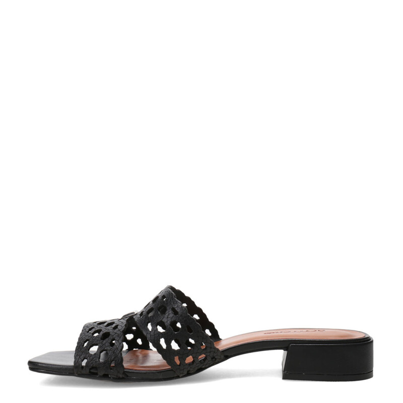 Sandalias de Mujer Bottero Cuero Calado Negro
