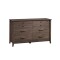 Aparador 6 cajones - Sauder - Linea Carson Forge Marron Oscuro
