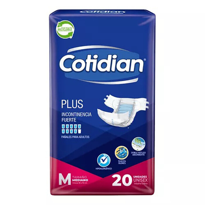 COTIDIAN PAÑAL PLUS TANGA M4X PAQ.X20 UN única
