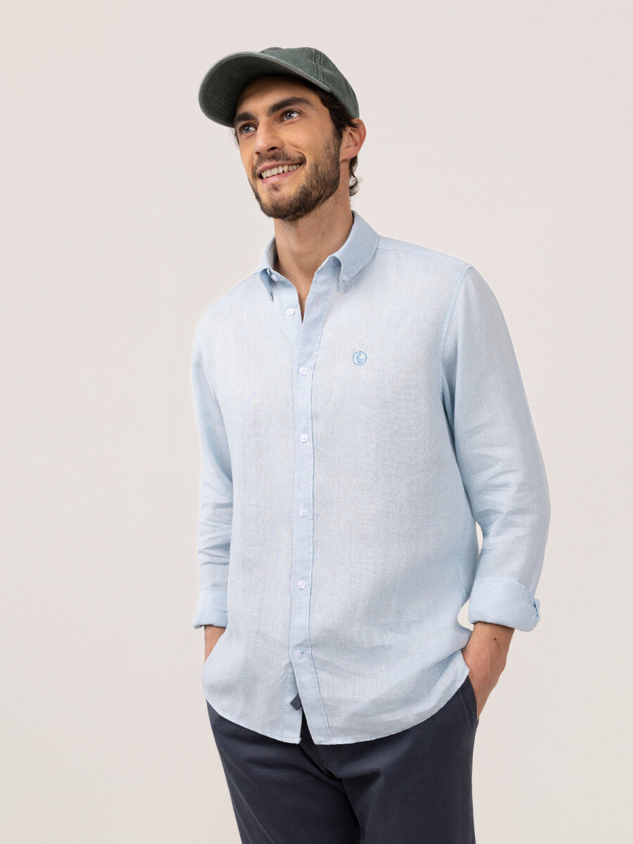 Camisa Lino - Celeste 