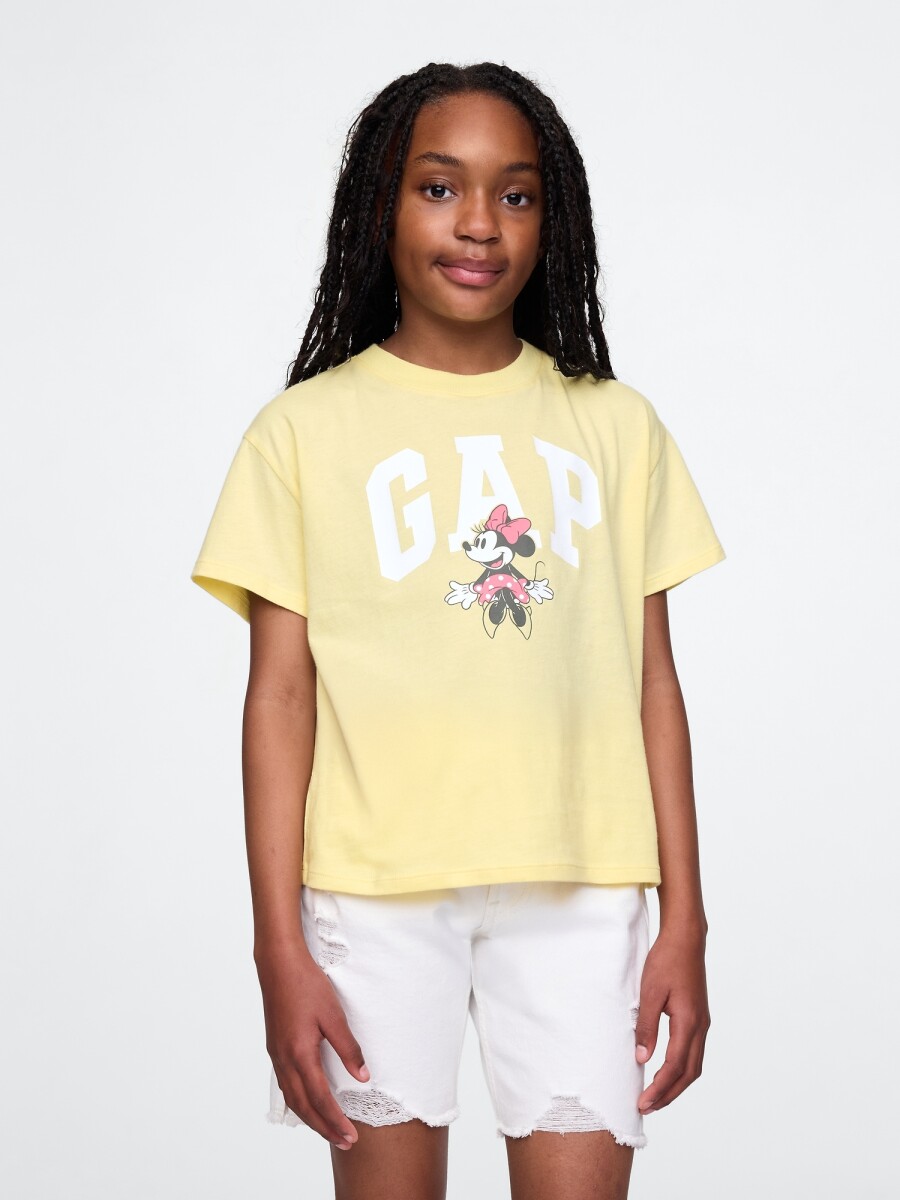 Remera Logo Gap Disney Niña - Pale Banana 