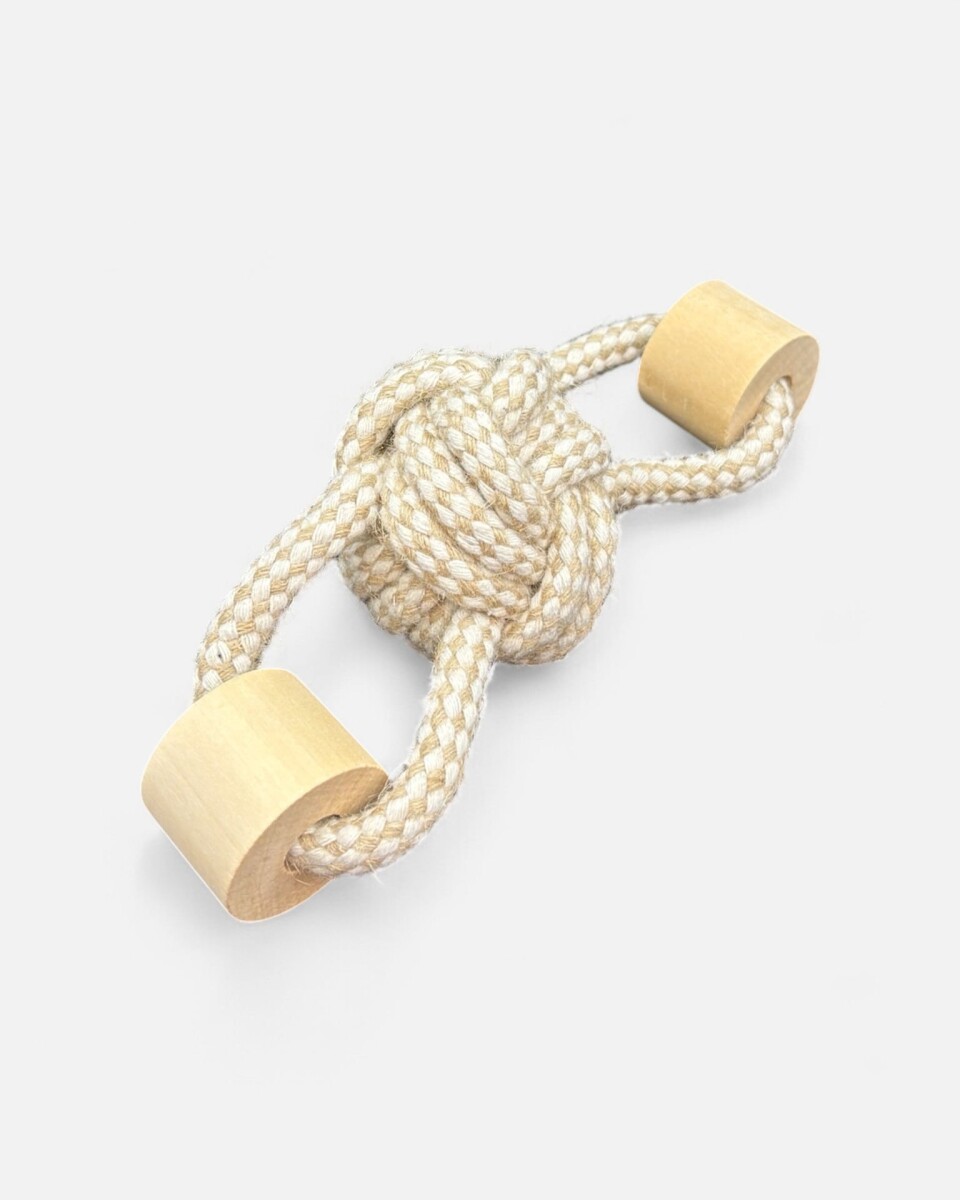 Juguete cuerda y madera con pelota 22*5 cm Color natural - Juguete Cuerda Y Madera Con Pelota 22*5 Cm Color Natural 