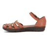 Country Sandalia C/talon Cuero Y Capellada Tiras Cuero Telha-caramelo