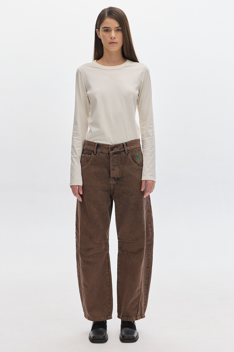 Jean Barrel Washed Brown