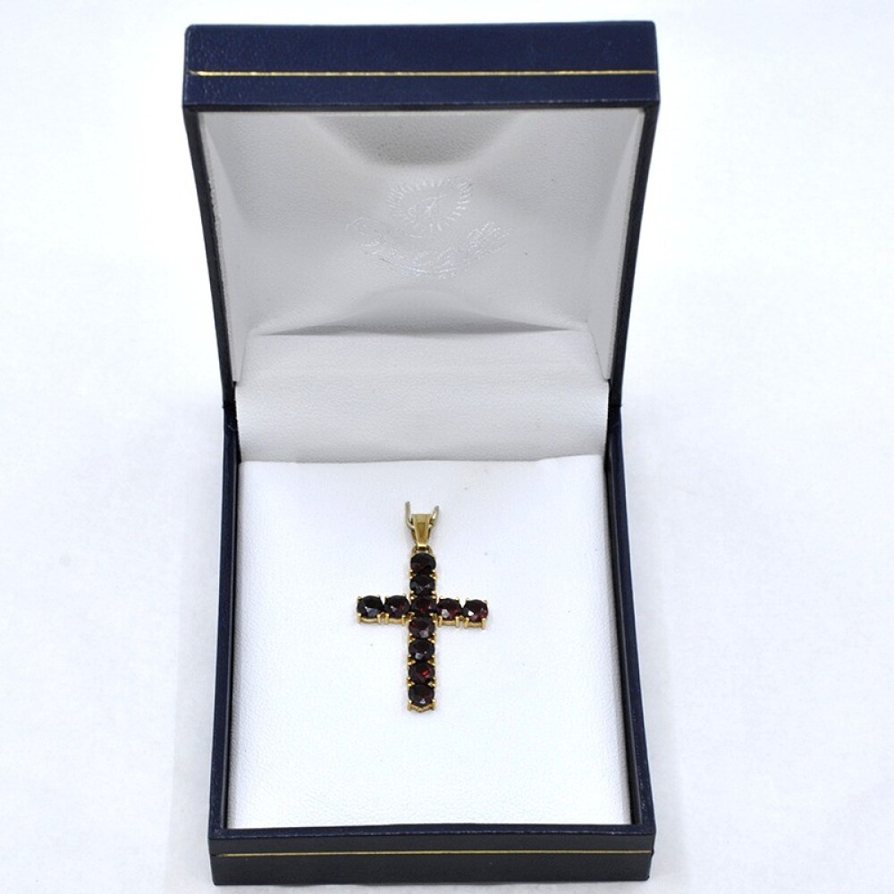 Cruz En Oro 18K Con 11 Granates Cruz En Oro 18K Con 11 Granates