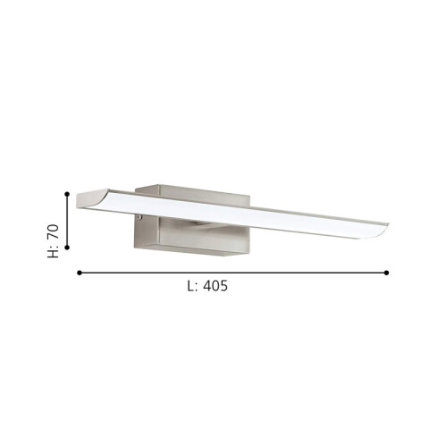 Aplique LED pared rect. níquel 2X3,2W IP20 TABIANO EG0319
