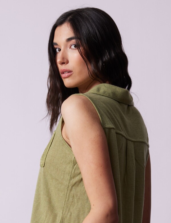 Blusa Detalle Crochet VERDE