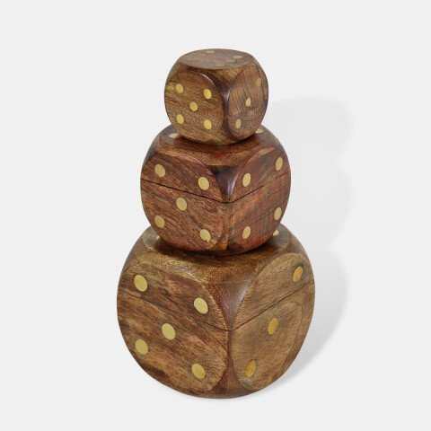 SET FIG DADOS MADERA 3PZAS Unica