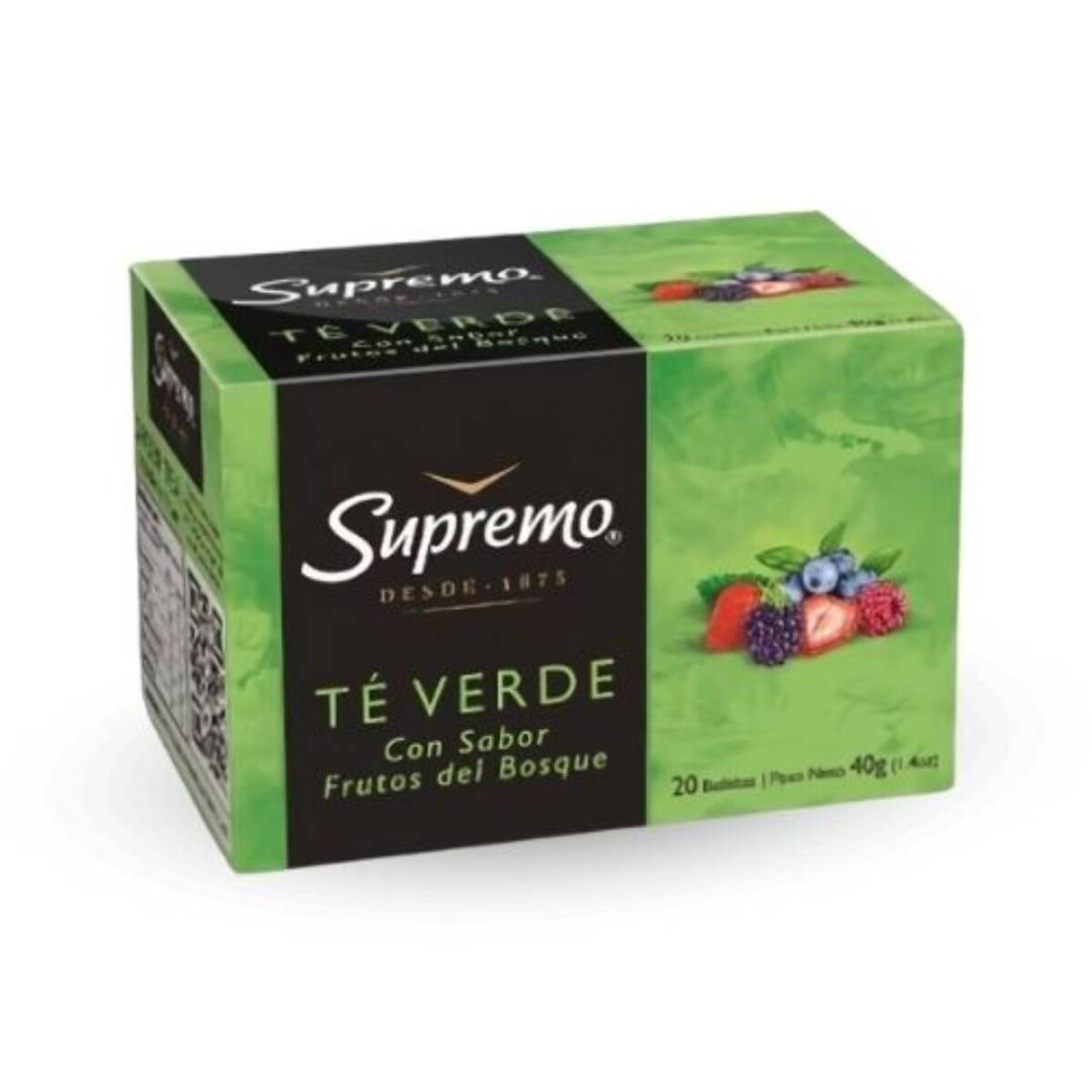 Té Supremo 20 sobres - Verde sabor Frutos del Bosque 