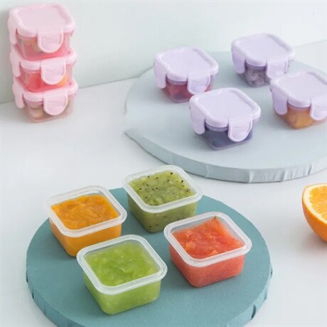 Set x4 contenedores cuadrados apilables Multicolor