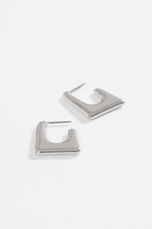Aros rectangulares plateado