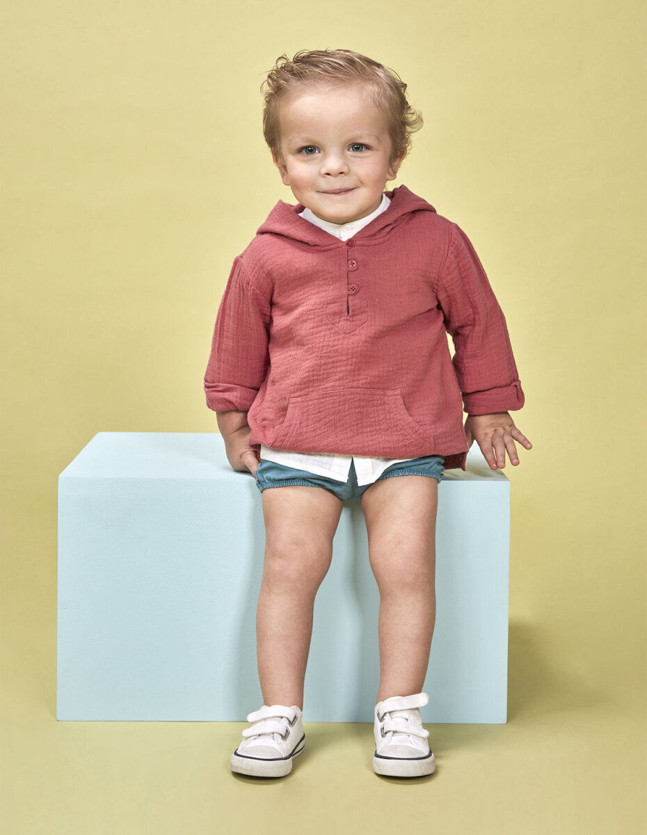 Sobrecamisa Con Bolsillo De Canguro - Rosa 