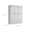 Ropero 3 Puertas 2 Cajones Madera - Linea Mexicana Blanco