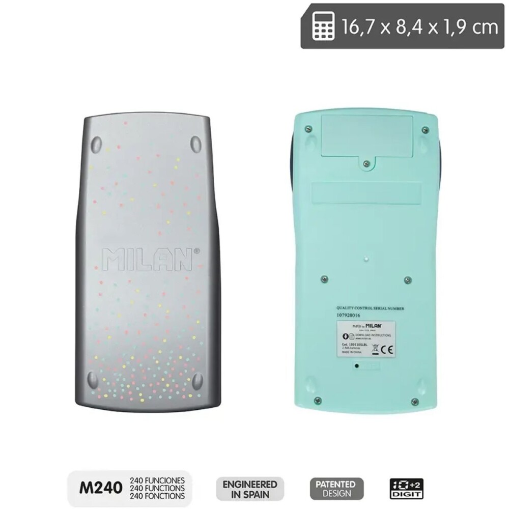 CALCULADORA CIENTIFICA MILAN M240 COLOR TURQUESA CALCULADORA CIENTIFICA MILAN M240 COLOR TURQUESA