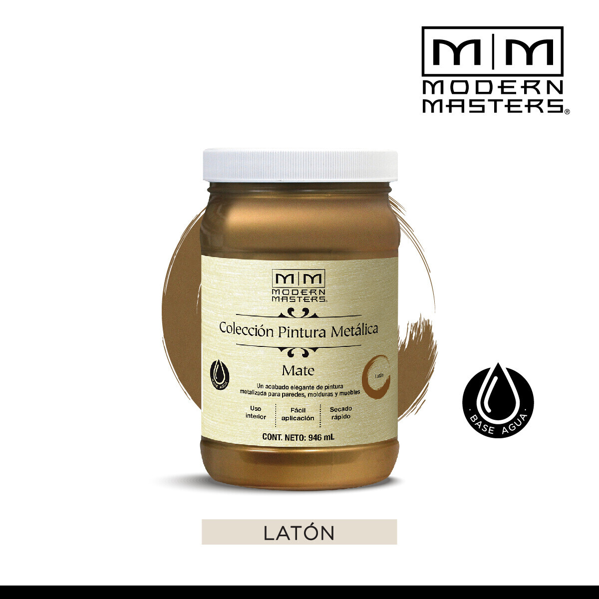 Látex Metálico 0.946L Modern Master - Mate Latón 