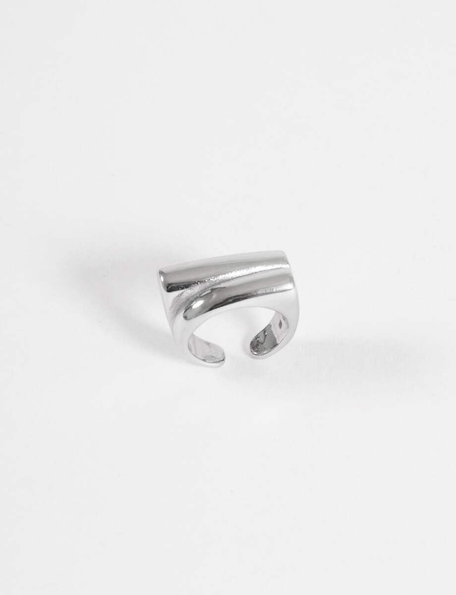 Anillo acero geometric - plateado 