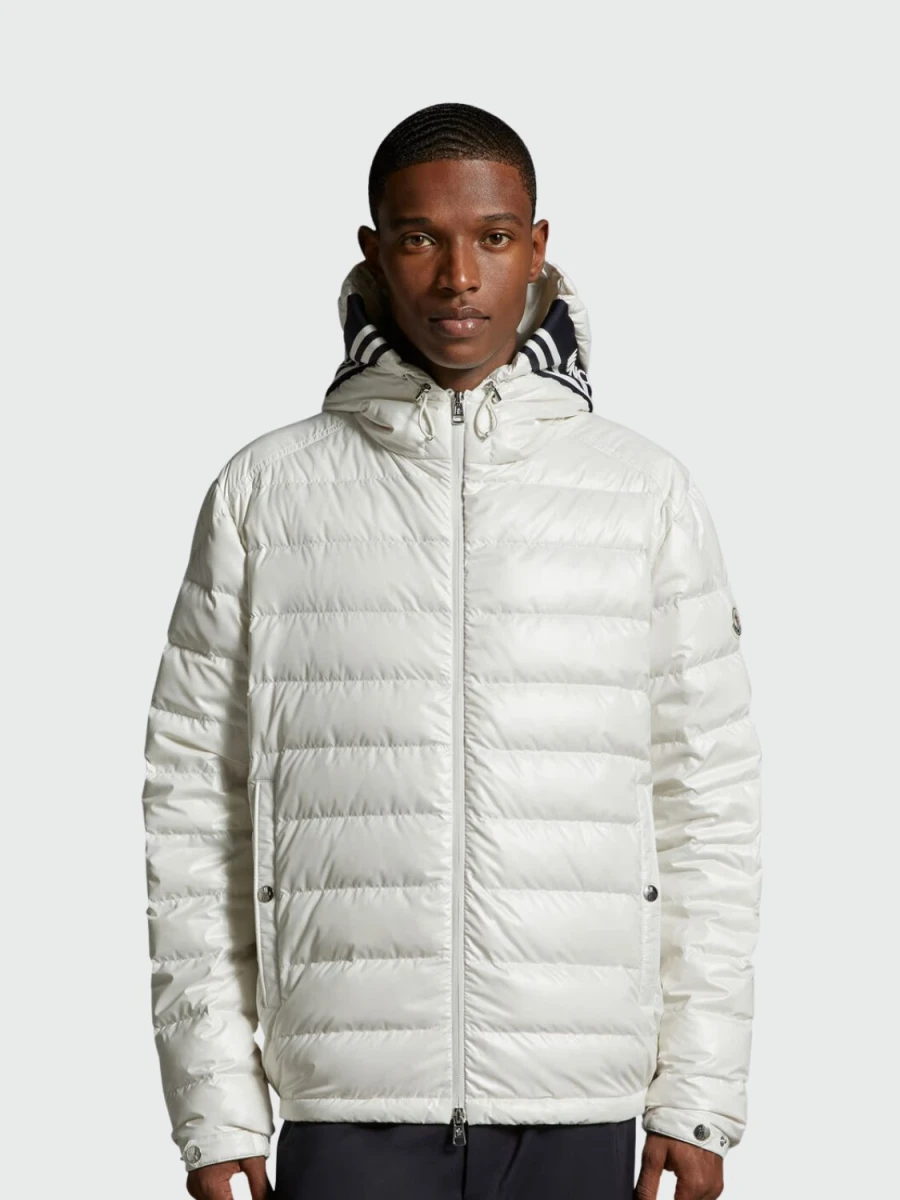 Moncler -Campera con capucha ajustable, rellena de plumas, CORNOUR - Blanco 