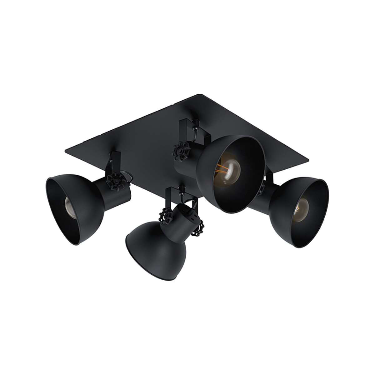 Spot techo base cuadrada negro 4XE27 BARNSTAPLE1 - EG3319 