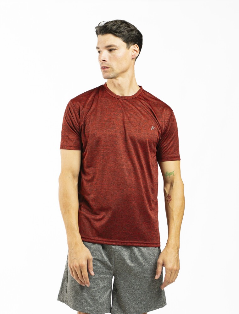 Remera Deportiva Dry Fit Rojo Melange