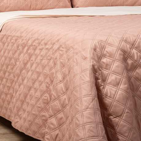 SET CUBRECAMAS QUEEN FIBRA-SUAVE ROSA ULTRASONIC ROMBOS