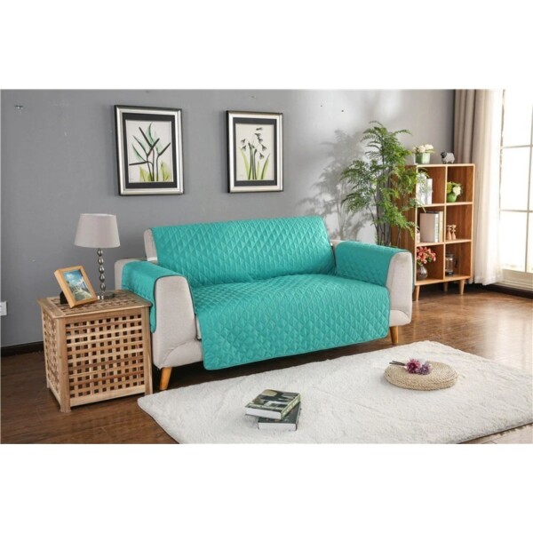 Cubre Sofa Sillon Protector Reversible 1 Cuerpo Cobertor Color Variante TURQUESA