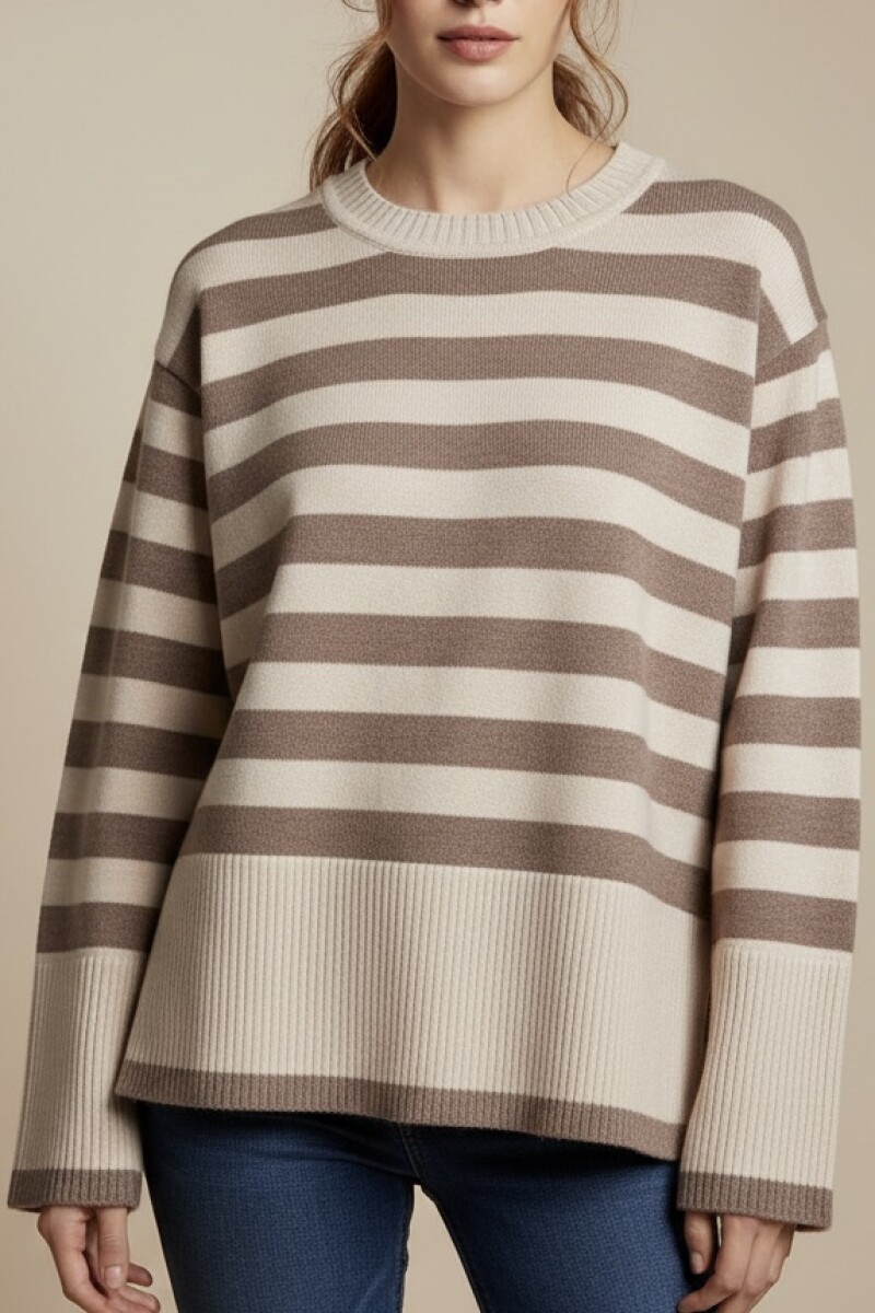 Sweater Rayado - Mocha 
