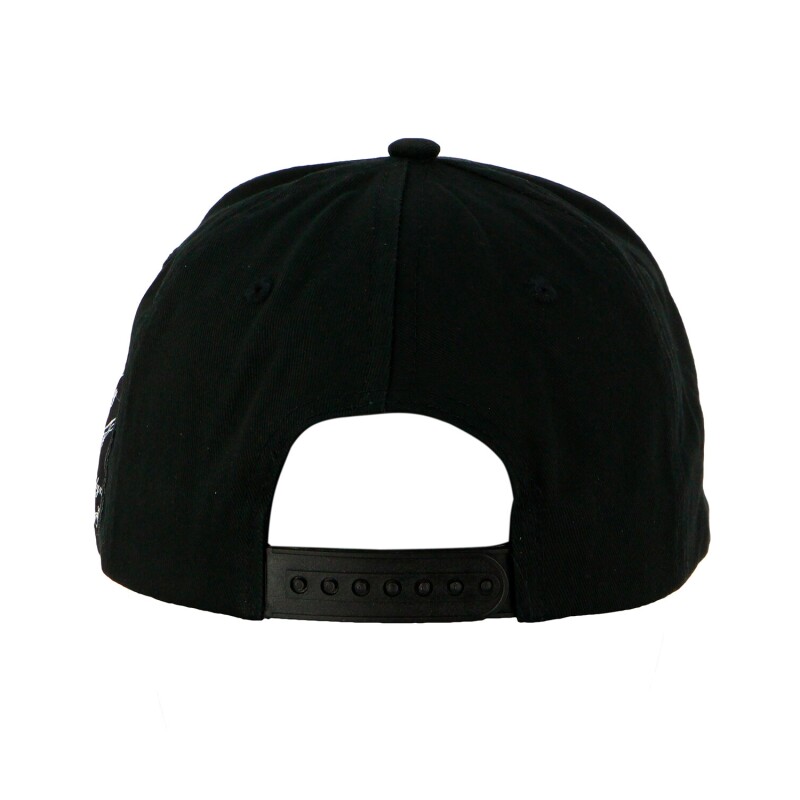 Gorro con Visera Pony con Liso con Logo Black/Red