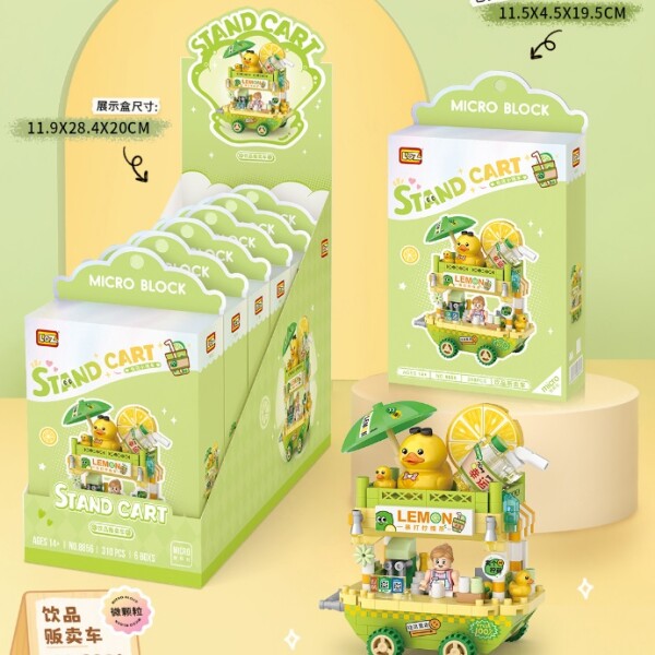 Juguete bloques mini carrito bebidas