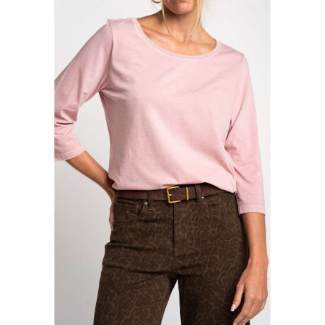 Remera Lavada Manga 3/4 Rosa