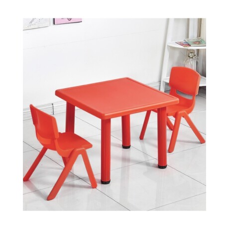 Mesa Cuadrada de Plástico y Metal para Niños 60x60cm Rojo