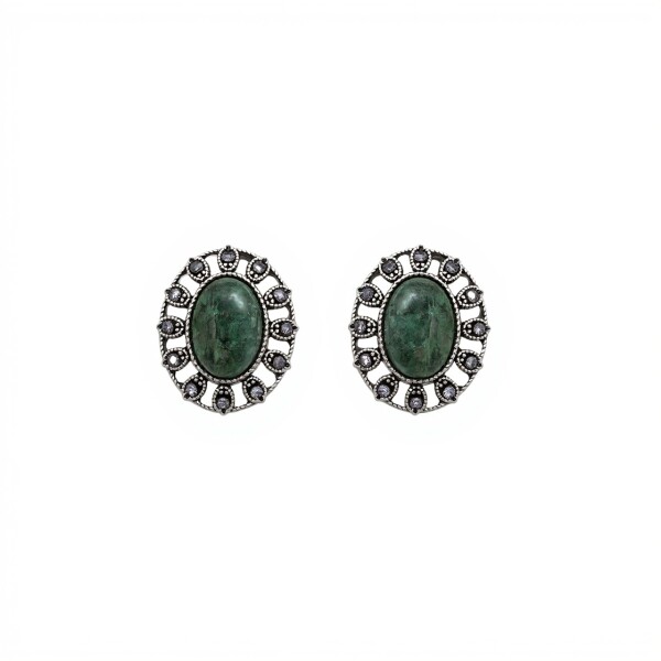 Caravanas pendientes Vintage - Plata 925 - Peridoto y marquesita -CA3930 conpiedra