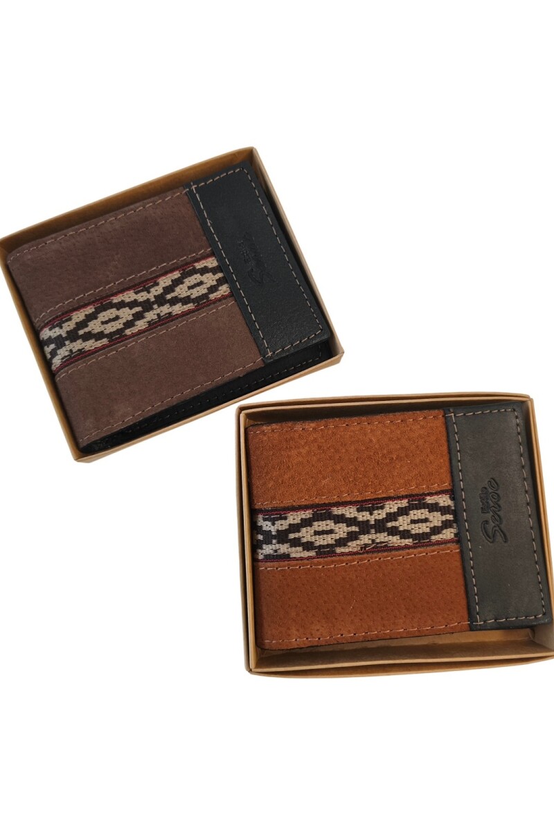 billetera de cuero al corte oxido