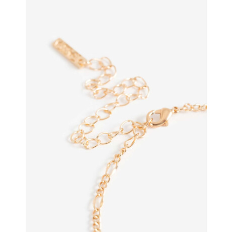 Collar Corto Multidijes Bañado En Oro Dorado