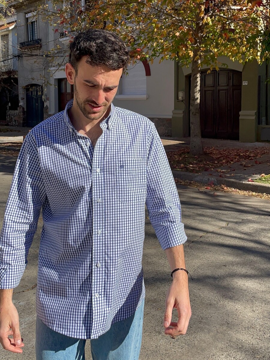 Camisa Escocesa Brixton - Azul - Blanco 