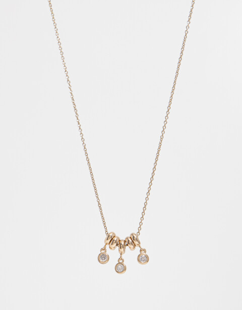 Cadena Corta con Dije Strass Collar Con Dije De Cubic Zirconia - Dorado