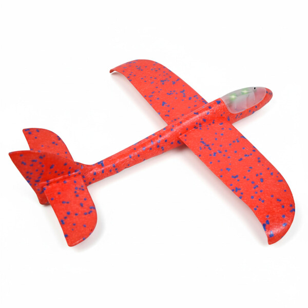 Avion Planeador Cometa Espuma Con Luces Led 48 Cm Lanzable Color Rojo