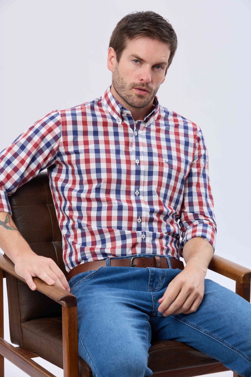CAMISA SPORT A CUADROS - Rojo 