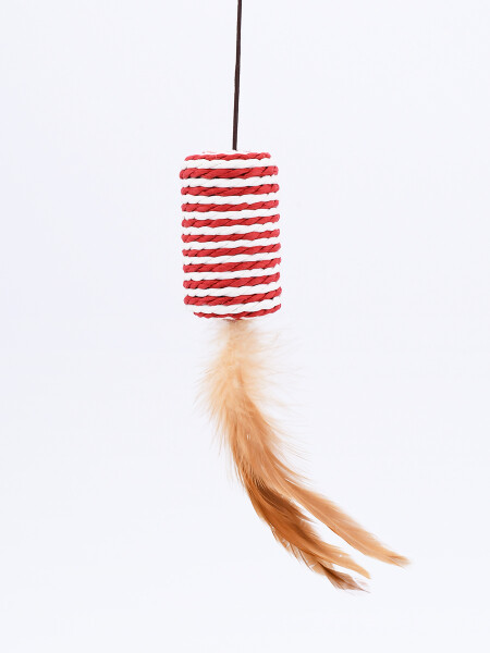 VARITA PARA GATO CON RATON BEIGE