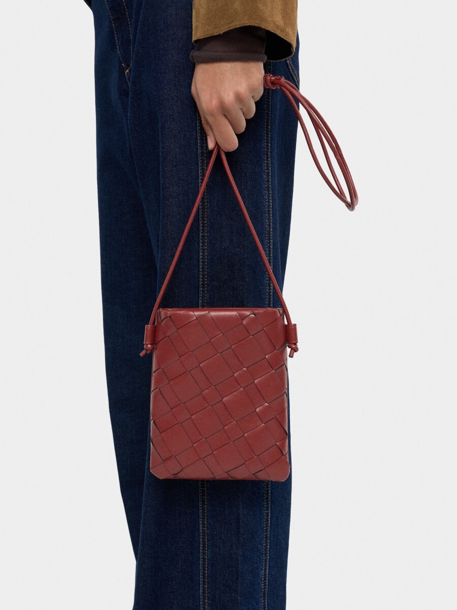 Bolsa Para Móvil Trenzada rojo