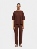 Pantalón De Punto Cintura Elástica marron