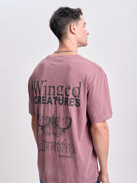 Remera oversize Mariposa Marron