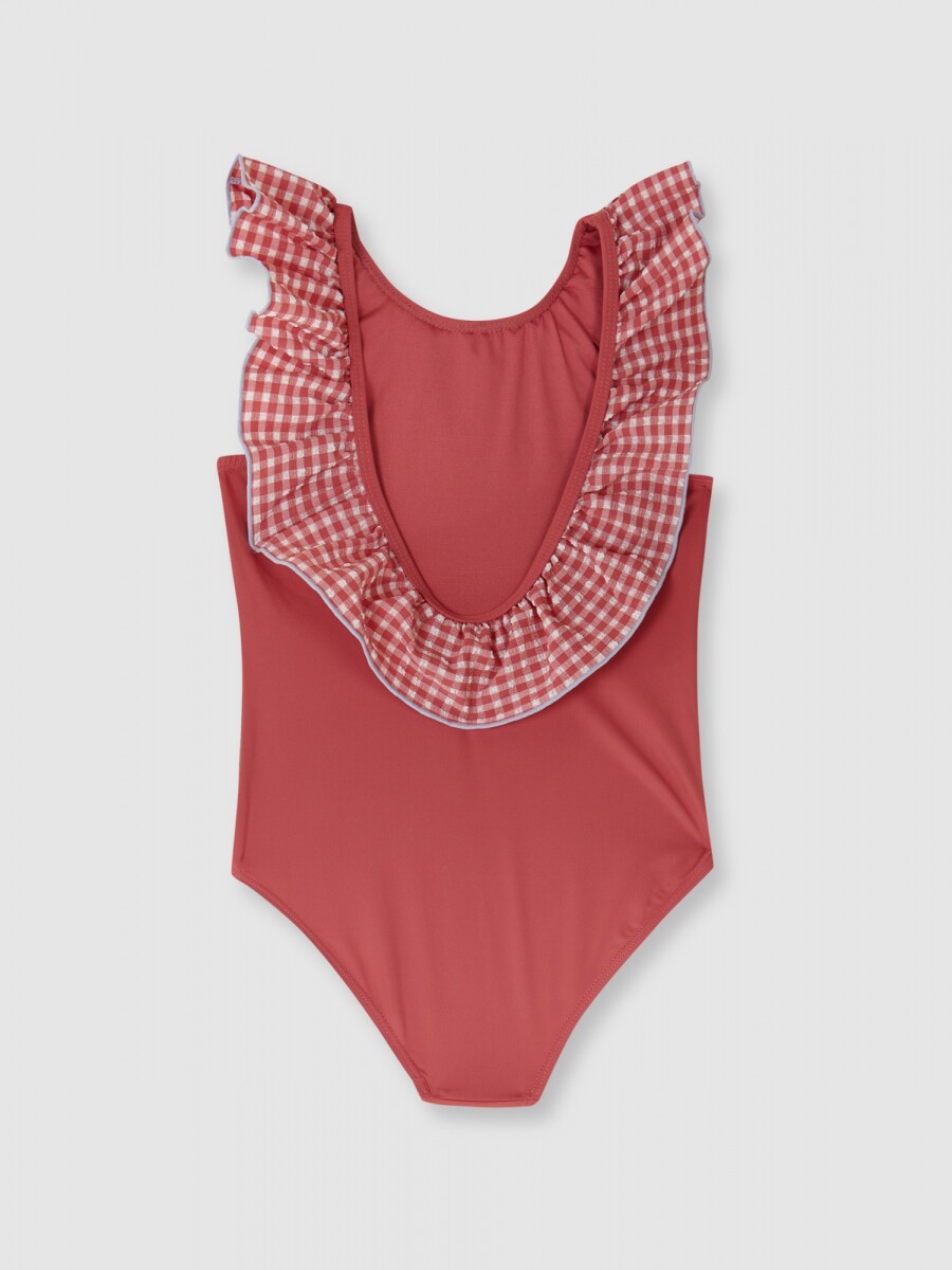Bañador Con Volante Rosa